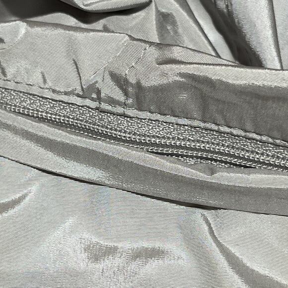 Cole Haan Rain Jacket Mid Length Womens S Gray Silver Packable Hooded Zip Coat - Picture 7 of 13